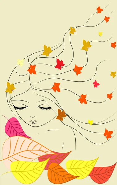 Chica de otoño — Archivo Imágenes Vectoriales