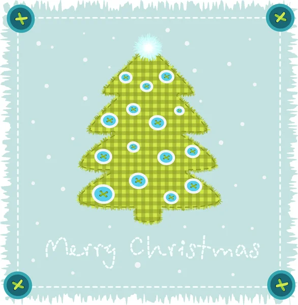 Christmas tree made of cloth — Stock Vector