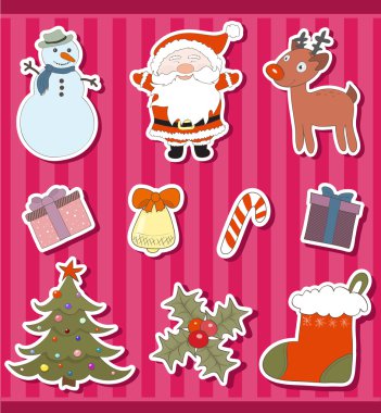 Christmas stickers clipart