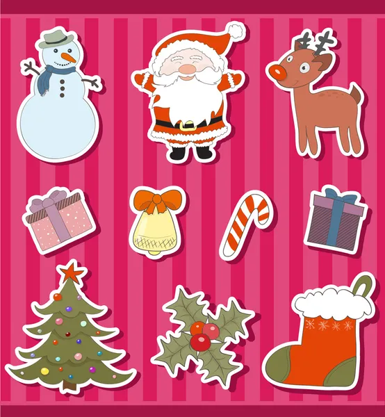 Christmas stickers Stock Vector