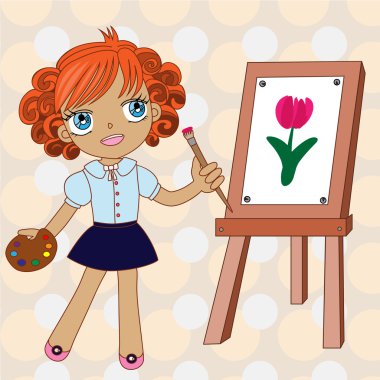 Little painter colorful clipart