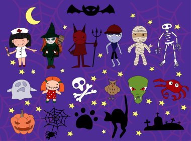 Set of halloween charackters clipart