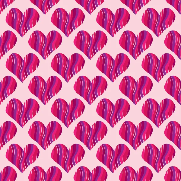 핑크 하트 원활한 패턴 — 스톡 벡터