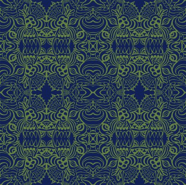 Grean and dark blue seamless pattern clipart