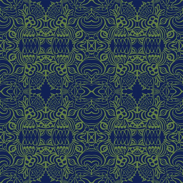 Зеленый и темно-синий бесшовный рисунок — стоковый вектор