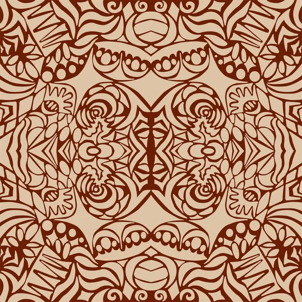 Deco arte marrón patrón sin costuras — Archivo Imágenes Vectoriales