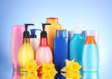 Bottles of health and beauty products clipart