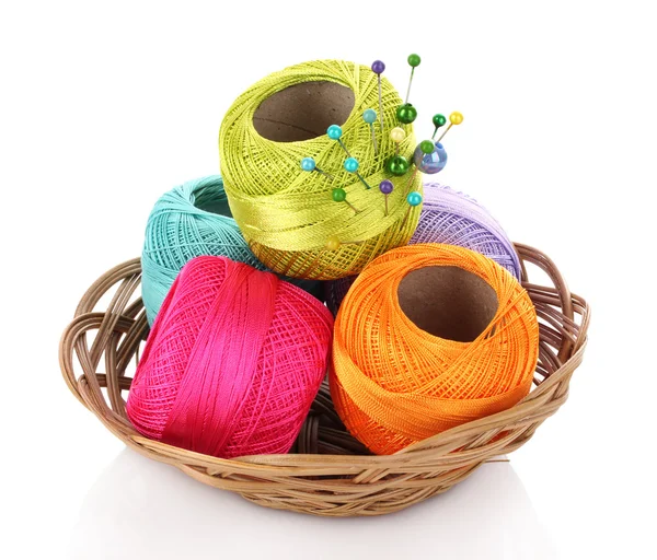 Thread bobbins and wool bals — Stock Photo, Image