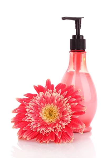 Liquid soap and flower — 스톡 사진
