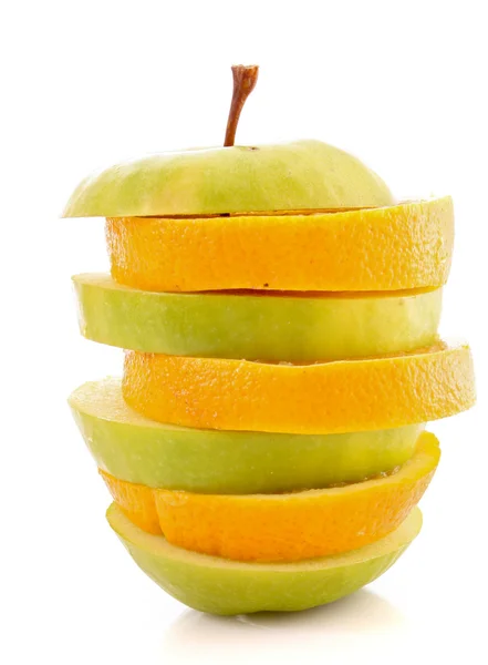 Plasterki jabłka i pomarańczy — Zdjęcie stockowe