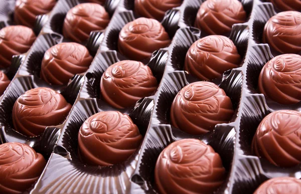 Chocolates in box — Stock Photo, Image