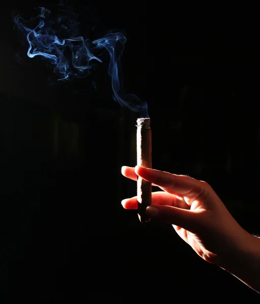 Cigarr i handen — Stockfoto