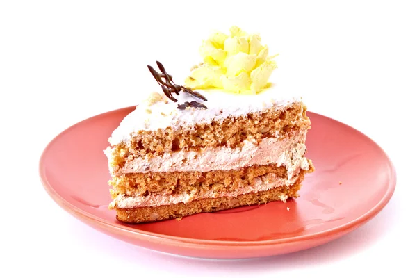Torta isolata su bianco — Foto Stock