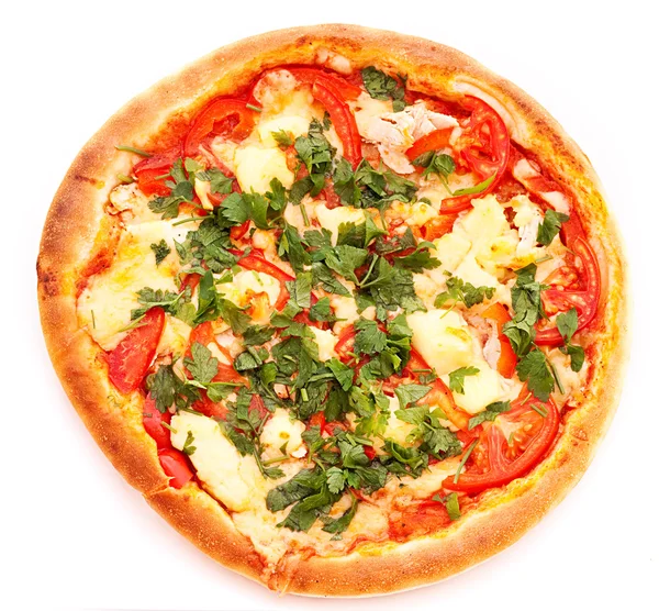 Gustosa pizza italiana su bianco — Foto Stock