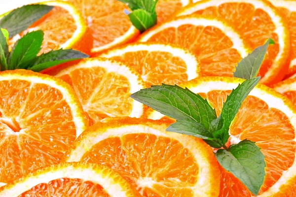 Beaucoup d'oranges tranchées — Photo