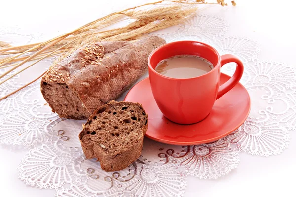 Fresh bread over white background Stock Image