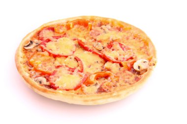 beyaz izole lezzetli pizza