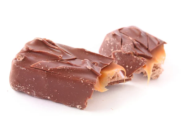 Bar of chocolate isolated on white — Stock Photo, Image