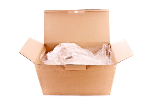 Cardboard box isolated on white — Stock Photo, Image