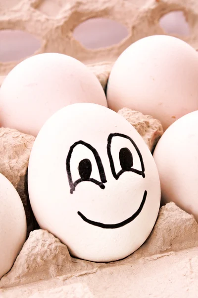 Διαφορετικές αυγό με χαμόγελο — Φωτογραφία Αρχείου
