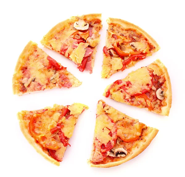 Leckere Pizza isoliert auf weiß — Stockfoto