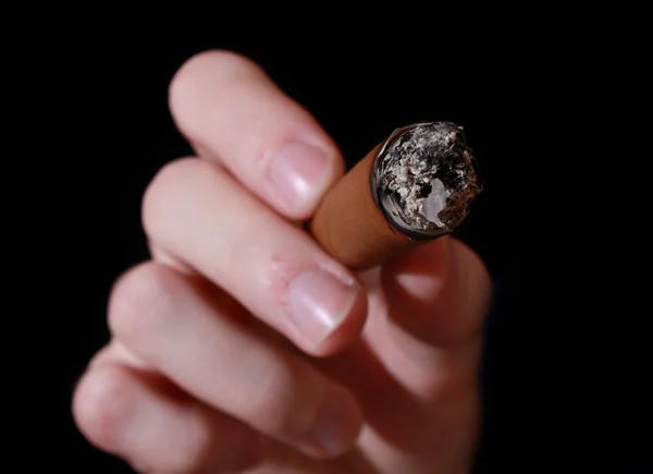 Eine Zigarren-Nahaufnahme auf schwarzem Hintergrund — Stockfoto