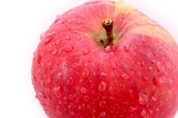 Κόκκινο μήλο απομονωμένο σε λευκό — Φωτογραφία Αρχείου