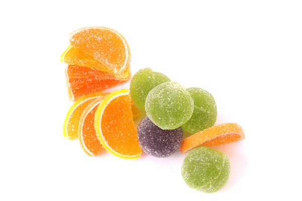 Gelatina di frutta isolata su bianco — Foto Stock