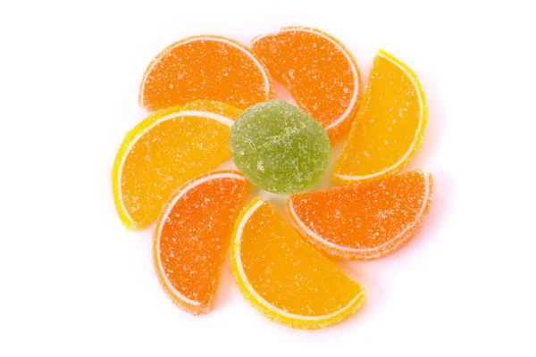 Gelatina di frutta isolata su bianco — Foto Stock