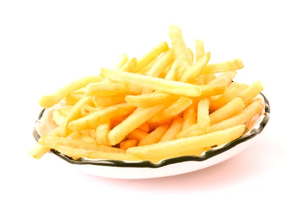 Delicious french fries potatoes on white — Stock Photo, Image