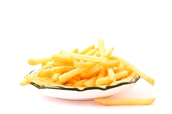 Hranolky chutné brambory na bílém pozadí — Stock fotografie