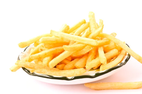 Pyszne frytki ziemniaki na biały — Zdjęcie stockowe