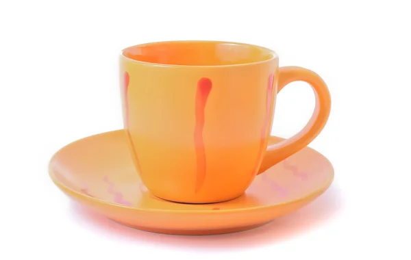 Orange cup isolated on white — стоковое фото