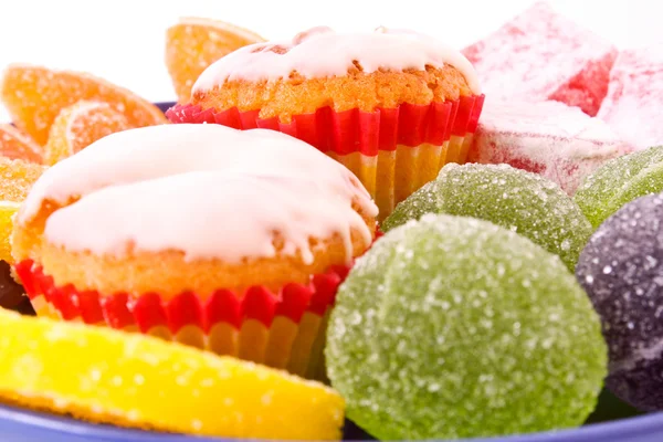 Fruit jelly on white background — Stock Photo, Image