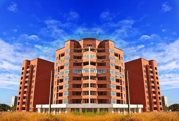 stock image Apartments flats in high rise building in brick with beautiful