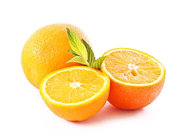 Зеленая роща из оранжевого на белом — стоковое фото