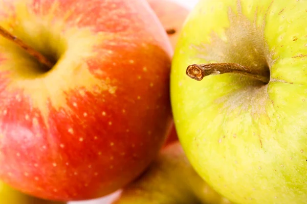 Κόκκινο και πράσινο μήλο closeup — Φωτογραφία Αρχείου