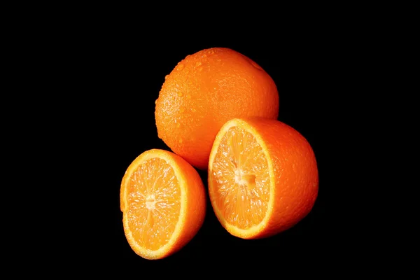Szeletelt narancs-fekete háttér — Stock Fotó