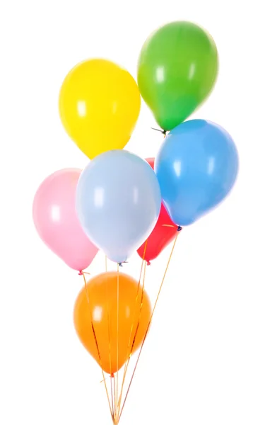 Fliegende Ballons isoliert auf weiß — Stockfoto