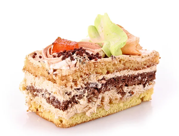 Beyaz arkaplanda tatlı pasta — Stok fotoğraf