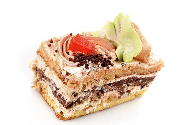 Süße Torte auf weißem Hintergrund — Stockfoto