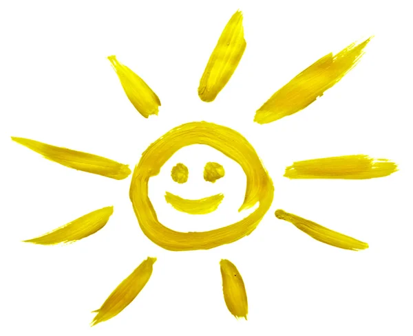 太阳由儿童绘 — 图库照片