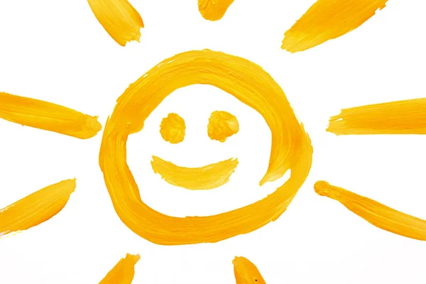 太阳由儿童绘 — 图库照片