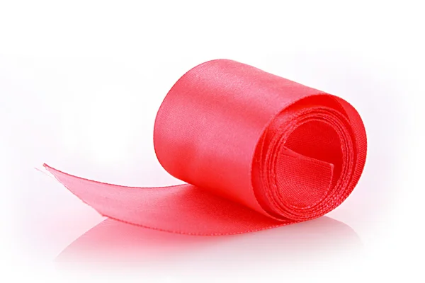 Červená textilní roll izolované na bílém — Stock fotografie