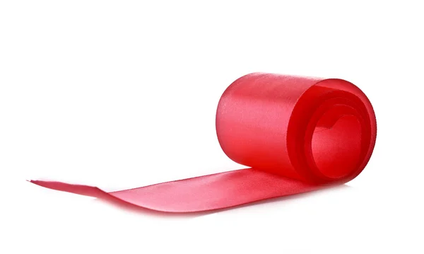 白で隔離される赤い繊維ロール — ストック写真