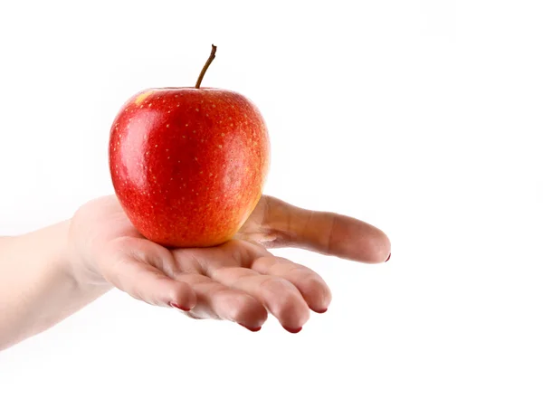 Ένα μήλο από την πλευρά που απομονώνονται σε λευκό — Φωτογραφία Αρχείου