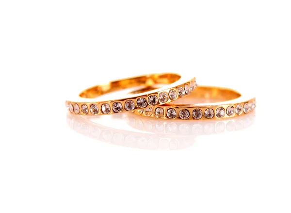 Elszigetelt fehér arany gyűrű — Stock Fotó