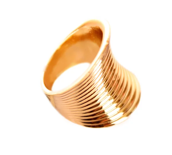 Golden ring isolated on white — Stock Photo, Image
