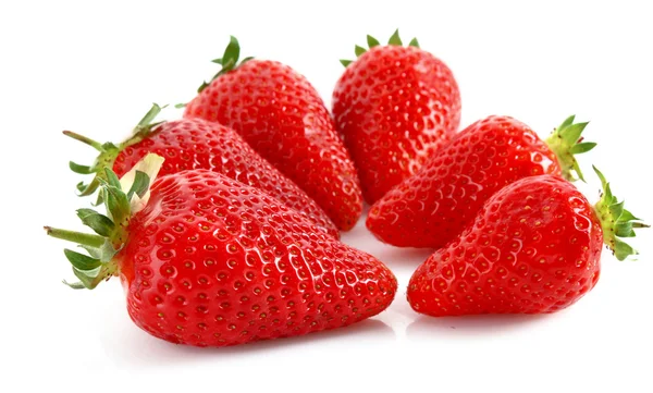 Few strawberries isolated on white — Stock Photo, Image