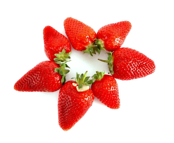 स्ट्रॉबेरी सफेद पर अलग — स्टॉक फ़ोटो, इमेज